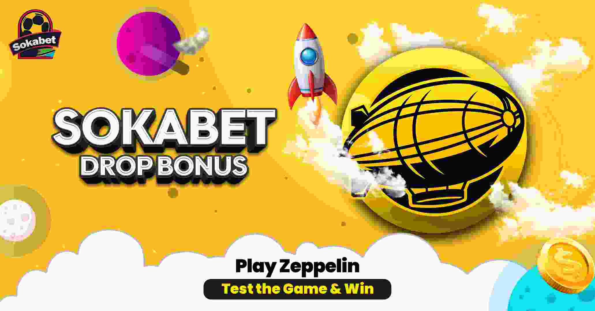 Sokabet Zeppelin Drop - New Bonus & Minimum Bet 20 TZS - Crash Casino